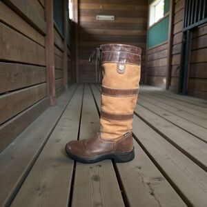 Dublin River Boots Women's Leather Waterproof Riding Tan Regular Calf Size 7.5